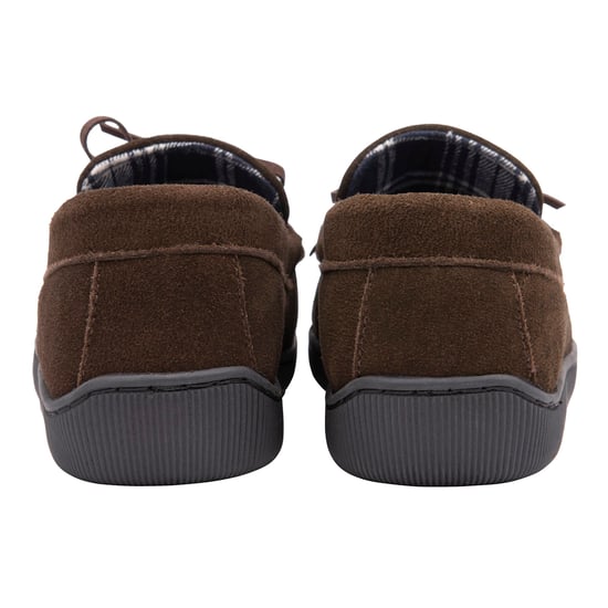 DUNLOP - Herren Hausschuhe aus echtem Wildleder mit Fleece gefüttert (9, Dunkelbraun) - Image 4