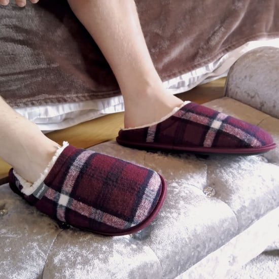 Dunlop - Mens Warm Plüsch Fleece gefüttert Schlupf auf Pantoffel kariert Hausschuhe - Image 4