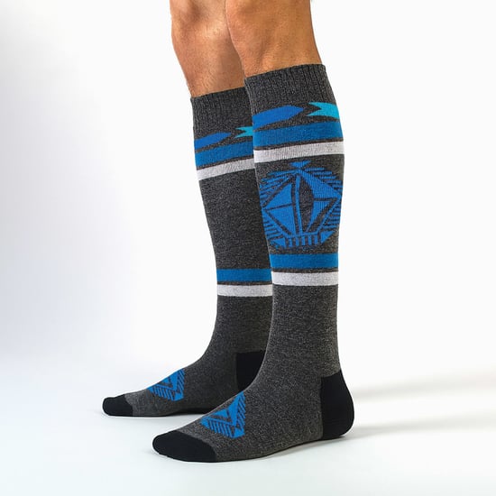COMODO - Chaussettes Hautes de Snowboard Ski pour Hommes, Femmes - Gris Foncé - Image 3
