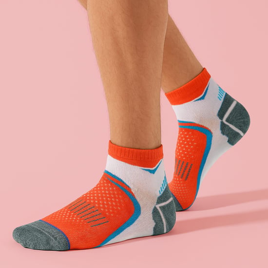 COMODO - Unisex Chaussettes Basses Running Argentees courtes Antibacteriennes - Saumon Blanc - Image 3