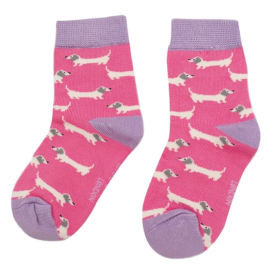Miss Sparrow - 2er-Pack Socken für Mädchen aus Bambus mit Tiermuster - Wursthunde - Image 4