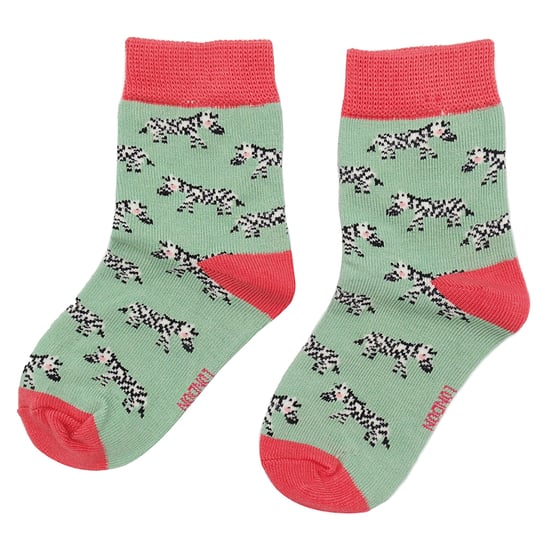 Miss Sparrow - 2er-Pack Mädchen Bambus-Tiermuster-Socken - Zebras - Image 4