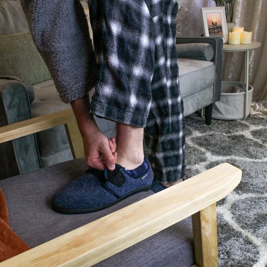 Klettverschluss Hausschuhe für Männer | Dunlop | Memory Foam | Orthapedic | Easy Close | Haus Schlafzimmer Indoor - Navy - Image 5