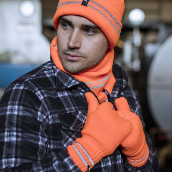 Hi Vis Mütze, Halswärmer & Handschuhe Set | Wärmehalter | Reflektierende Arbeitskleidung Set für extrem kaltes Wetter - Orange - Image 3