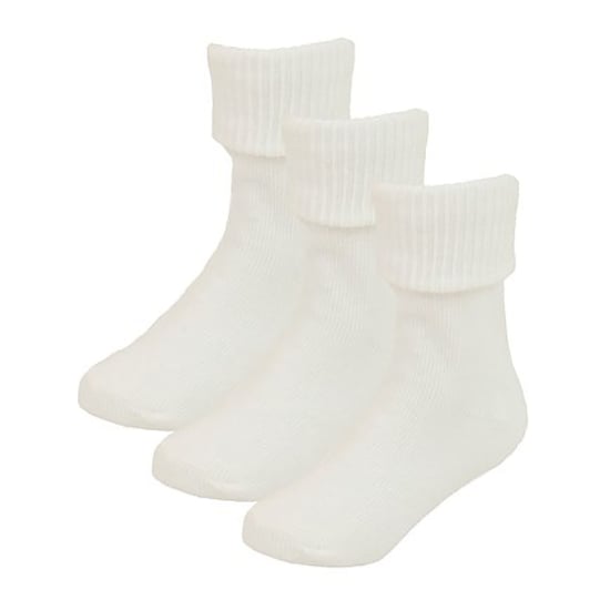 Baby Cotton Turn Over Top Socken | 6 Paar Pack | Socken Snob | Plain Funny Socken für Jungen und Mädchen - Creme - Image 3