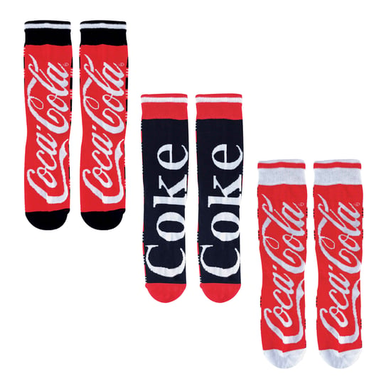 Coca Cola - 5 Pack Unisex bunt gestreift Spaß Neuheit Markenlogo Baumwolle Socken für Männer und Frauen - CM549 - Image 3
