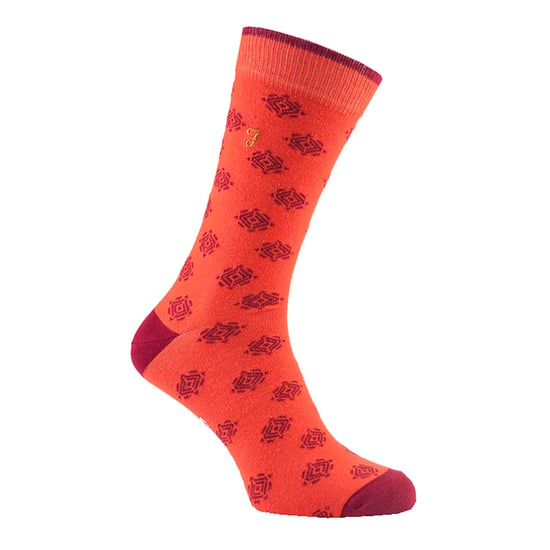 Farah - 2 Paar Herren Retro-Baumwollsocken mit ausgefallenen Mustern - FVS010ORG - Image 4