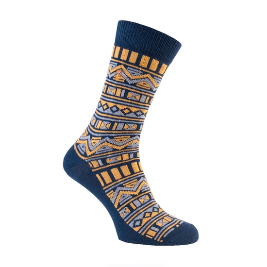 Farah - 2 Paar Herren Funky Vintage gemustert bunte dicke Baumwolle Crew Socken - FVS008NVY - Image 3