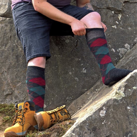 12 Paar Multipack Herren Lambswool Socken | Sock Snob | Dünne und weiche Honeycomb Top Argyle Patterned Socken - Grau - Image 5