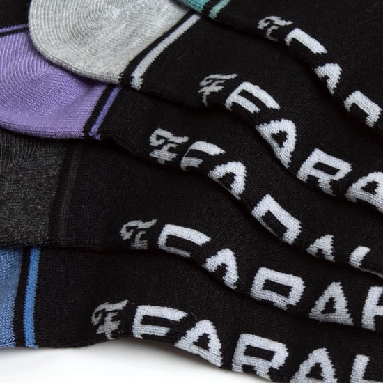 10 Paar Herren Bambus-Trainersocken | Farah | Gestreifte gepolsterte Knöchelsocken - Schwarzer Streifen - Image 3