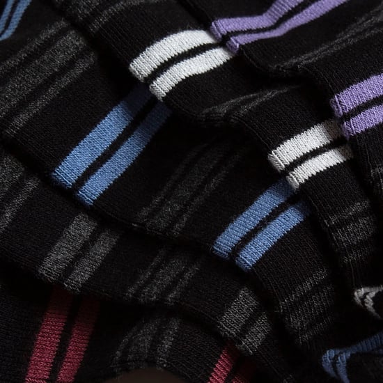 10 Paar Herren Bambus-Trainersocken | Farah | Gestreifte gepolsterte Knöchelsocken - Weißer Streifen - Image 4
