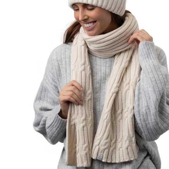 Damen-Set aus Strickmütze, Schal und Handschuhen | Wärmehalter | Mit Fleece gefüttertes Damen-Thermoset für kaltes Wetter für den Winter, Creme - Image 5
