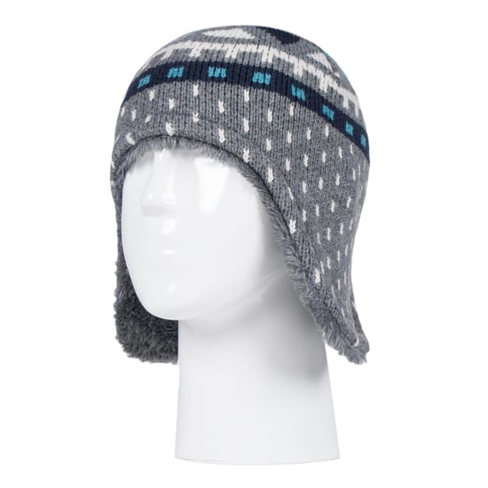 Wärmehalter - Jungen Outdoor Kunstfell Pom Pom Mütze mit Ohrenklappen & Fäustlinge Handschuhe - Pebble Melange - Image 3