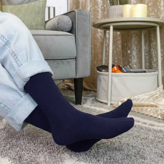 12 Paar Multipack Mädchen Kniestrümpfe | Atmungsaktive lange Baumwolle Schule Socken | Farboption - Grau, Schwarz, Weiß, Blau - Blau - Image 5