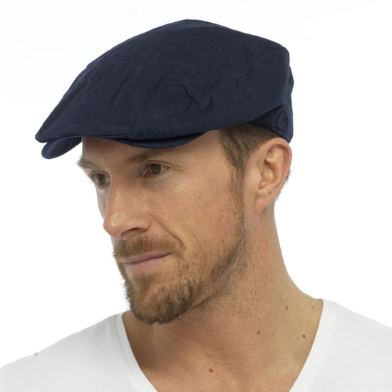 Flache Herrenmütze aus Leinen in Creme & Denim - Creme - Image 4