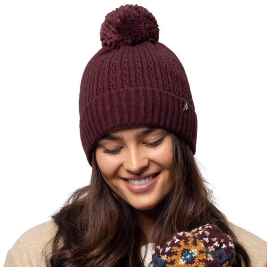 Ladies Thermal Cable Beanie Hat | Heat Holders | Winter Knitted Pom Pom Hat | Soft Ribbed Bobble Hat - Teal - Image 3