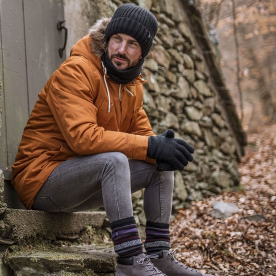 Heat Holders - Herren Rippenstrick Fleece gefüttert isoliert warm Turn Over Manschette Thermal Winter Beanie Hut - grau - Image 5