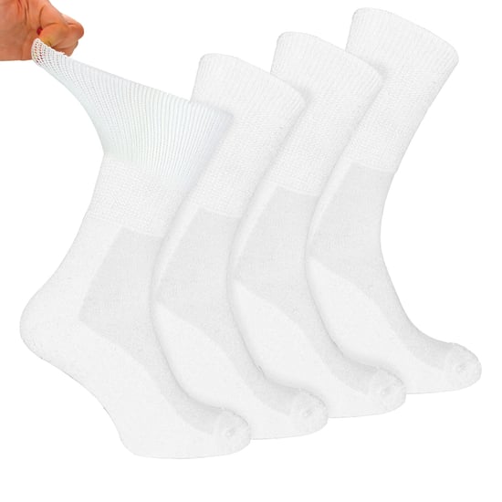 4 Paar Multipack Herren Bambus diabetische Socken | Dr.Socken | Nicht elastische extra breite diabetische Socken für geschwollene Füße - Weiß - Image 2