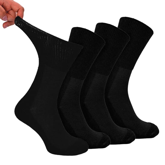 4 Paar Multipack Herren Bambus diabetische Socken | Dr.Socken | Nicht elastische extra breite diabetische Socken für geschwollene Füße - Schwarz - Image 2