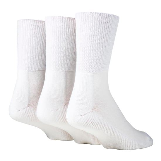 12 Paar Pack Diabetiker Socken ganzjährig Bundle Set | IOMI | Extra breite Socken für geschwollene Knöchel, Beine & Füße | Crew Ankle Trainer Diabetiker Socken in Baumwolle & Bambus - Weiß - Image 3