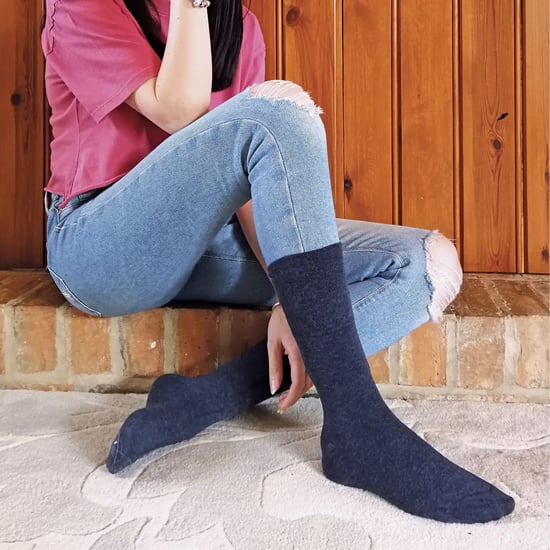 12 Pack Damen nicht elastische thermische diabetische Socken | Socken Snob | Frauen Soft Top Socken für schlechte Durchblutung - Hellblau - Image 4