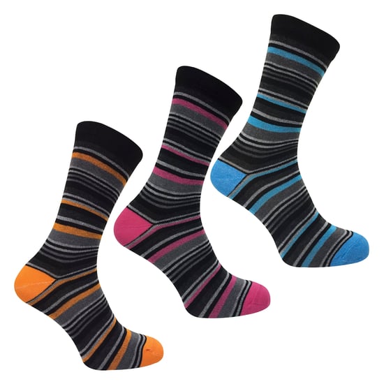 12 Paar gestreifte Herrensocken aus Baumwolle | SOCK SNOB | 12 Paar Multipack | Orange lila rosa blau & rot gestreifte Socken - sortiert - Image 4