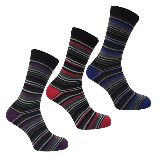 12 Paar gestreifte Herrensocken aus Baumwolle | SOCK SNOB | 12 Paar Multipack | Orange lila rosa blau & rot gestreifte Socken - sortiert - Image 5