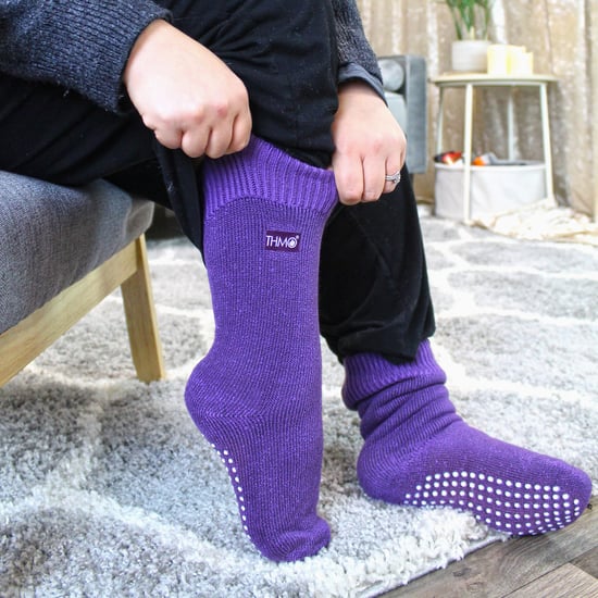 THMO - 3 Paar mit Fleece gefütterte, atmungsaktive Damen-Slipper-Socken - Lila - Image 4