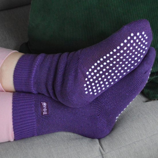 THMO - 3 Paar mit Fleece gefütterte, atmungsaktive Damen-Slipper-Socken - Lila - Image 5