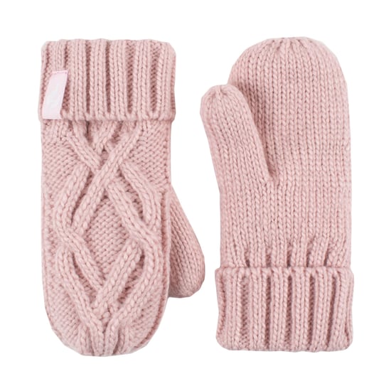 Wärmehalter - Mädchen Majestic Soft Cosy Kabel gestrickt Design Bobble Trapper Hut und Handschuhe Handschuhe Set - Dusky Pink - Image 4