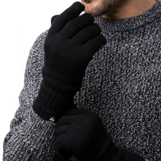 Herren Strickmütze Mütze Schal Handschuhe Set | Wärmehalter | Luxus weiches Fleece gefüttert Winter Set für kaltes Wetter - Schwarz - Image 4