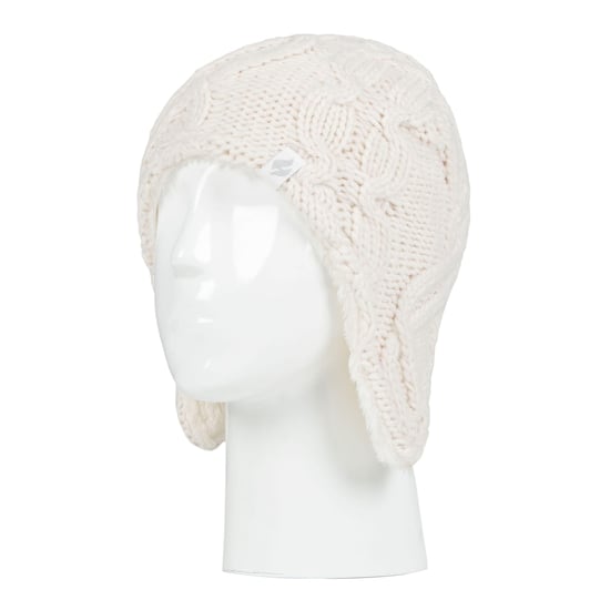 Wärmehalter - Mädchen Majestic Soft Cosy Kabel gestrickt Design Bobble Trapper Mütze und Fäustlinge Handschuhe Set - Buttercream - Image 3