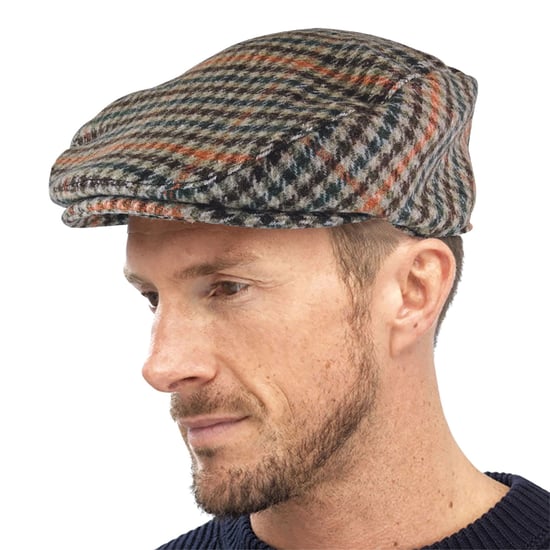 Herren traditionell überprüft Tweed flache Kappe | Socke Snob | Newsboy Style - GL228 Beige / Rot - Image 4