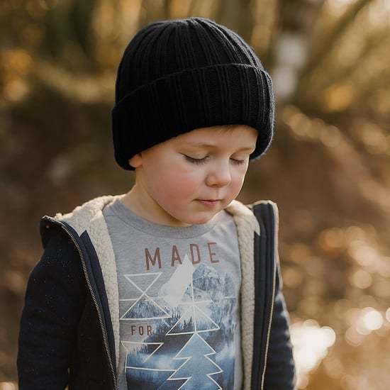 Wärmehalter - Jungen jeden Tag lässig tragen gerippte Turnover Wintermütze für Kinder - schwarz - Image 4