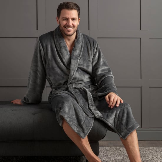 Wärmehalter - Weicher warmer Morgenmantel für Herren - Schwarz - Image 4