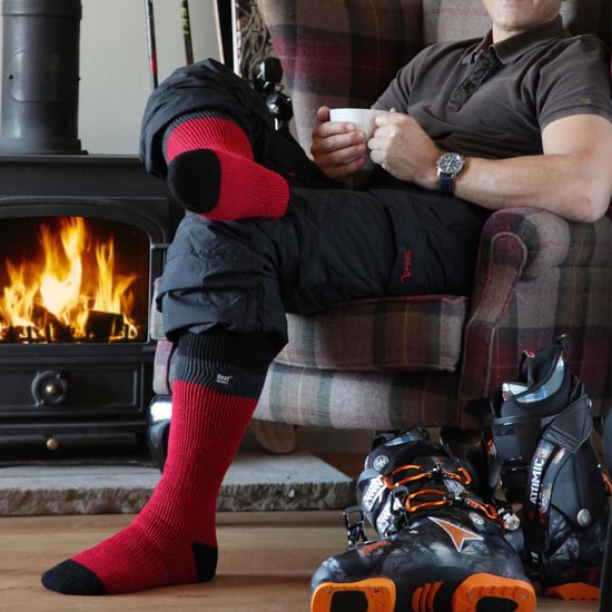Thermische gestreifte Skisocken für Männer | Hochwertige Wärmespeicher Extra lange Socken - Navy / Schwarz - Image 3