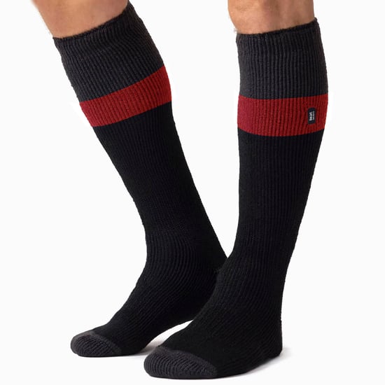 Herren-Thermo-Skisocken gestreift | Hochwertige Wärmespeicher Extra lange Socken - Schwarz / Rot - Image 4