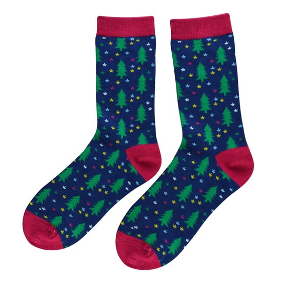 Miss Sparrow - Damen-Weihnachtssocken | Wursthund-Socken - Weihnachtshund (Denim) - Image 4