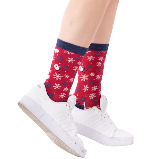 Miss Sparrow - Damen-Weihnachtssocken | Wursthund-Socken - Weihnachtshund (Denim) - Image 5