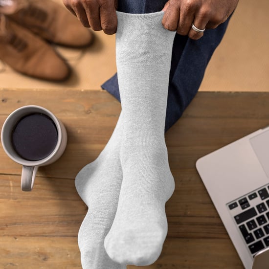 12 Paar Multipack Gentle Grip Top Diabetiker Socken | IOMI | Mid Calf Loose Top Non Elastic Cotton Socken mit Handlinked Seamless Toe - Weiß - Image 3