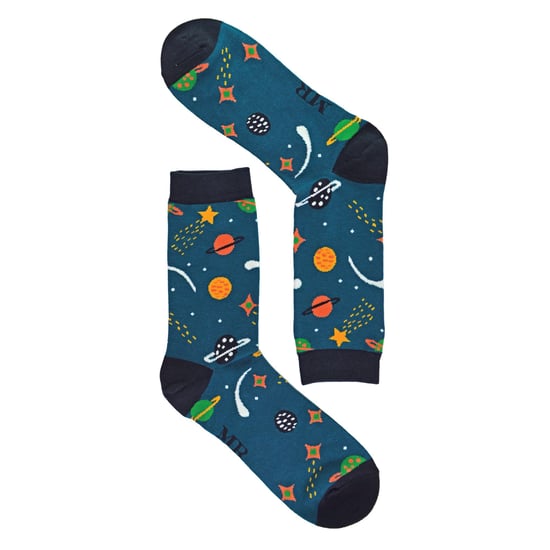 Mens Solar System Space Socken | Herr Heron | Neuheit Sterne Galaxie Planeten gemusterten Bambus-Socken - Raum (Navy) - Image 3