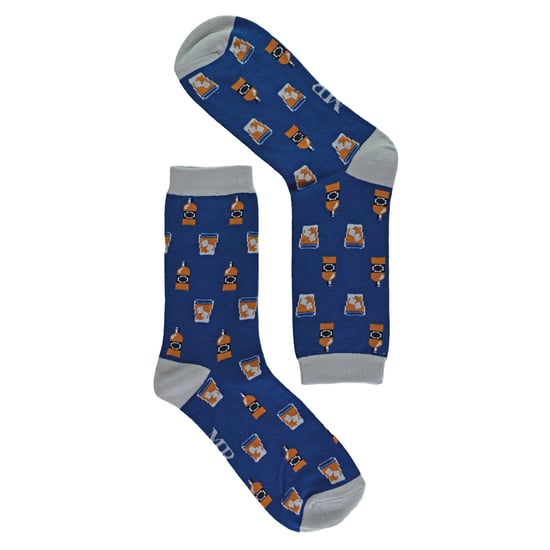 Herr Heron - Bambus Lustige Whiskey Gemusterte Kleid Socken - Whiksy (Marine) - Image 3