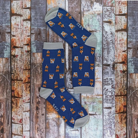 Herr Heron - Bambus Lustige Whiskey Gemusterte Kleid Socken - Whiksy (Marine) - Image 5