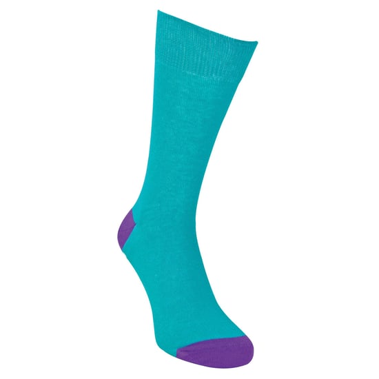 12er Multipack Herren schwarze Baumwollsocken | Sock Snob | Atmungsaktive Crew-Socken mit gepolstertem Fersen- und Zehenbereich - Türkis - Image 3