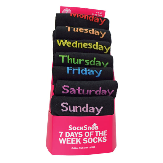 7er-Pack Damen Socken der Wochentage | Sock Snob | Schwarze ausgefallene Socken für Damen - DOTW - Image 2