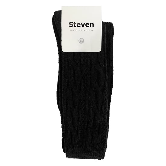 Overknee-Wollsocken für Damen | Steven | Winterwarme dicke lange Socken Schwarz - Image 2