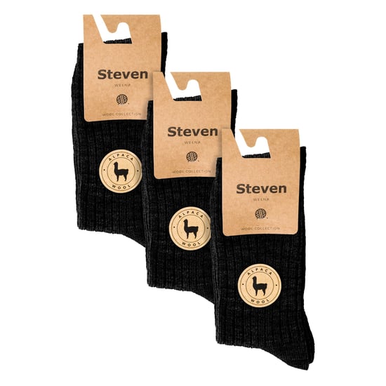 3 Paar Multipack Herren Alpaka Wolle Socken | Steven | Winter Thick Warm Boot Socken - Schwarz - Image 2