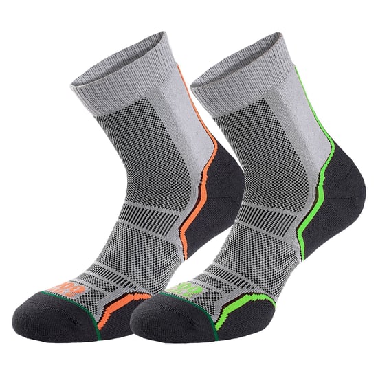1000 Mile - 2er-Pack Herren Trail Einzel-Schicht Feuchtigkeitsableitende Merinowollsocken - Grau - Image 3