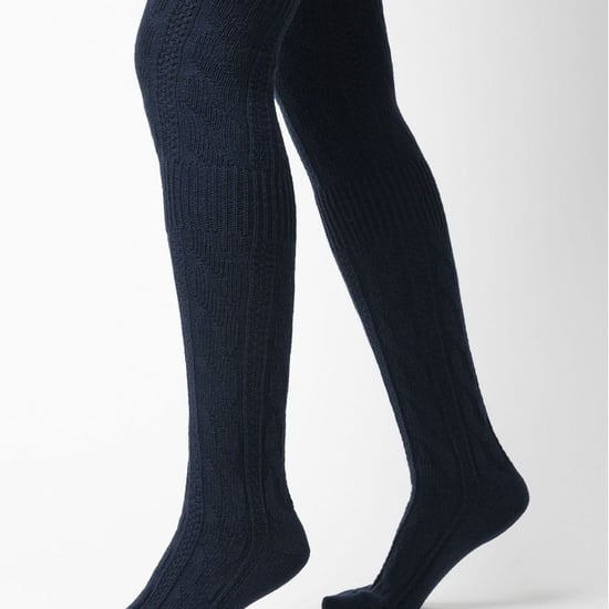Overknee-Wollsocken für Damen | Steven | Winterwarme dicke lange Socken Blau - Image 3