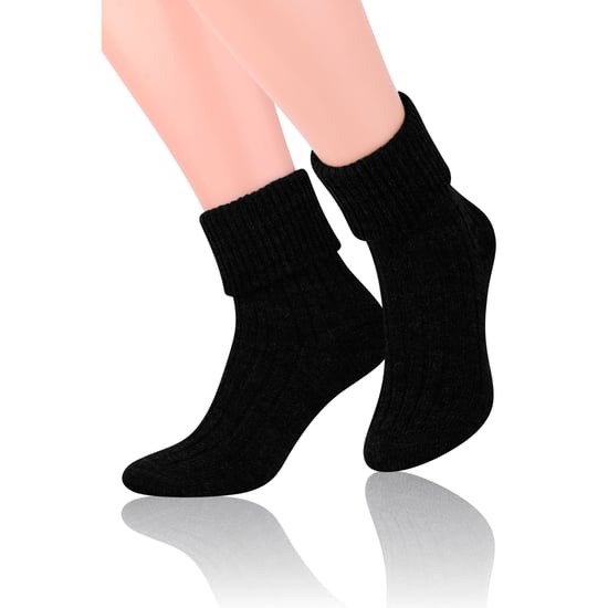 Damen Bettsocken aus Wolle | Steven | Superweiche, gemütliche Lounge-Schlafsocken, Schwarz - Image 4